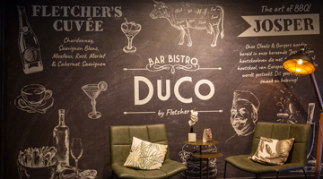 Bar Bistro Duco krijtbord bij Fletcher Hotel-Restaurant Frerikshof